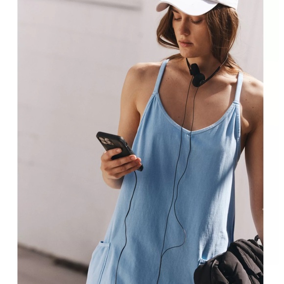 Free People Hot Shot Mini Dress - Oxford Blue - Picture 2 of 9